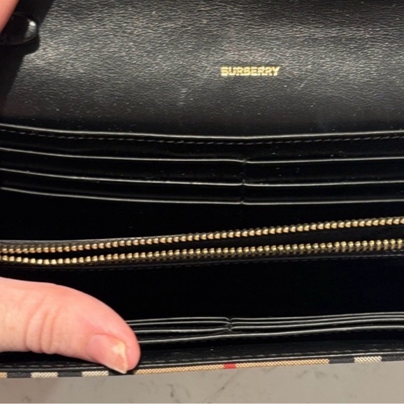 Burberry Plaid and Black Leather Crossbody Bag - Picture 4 of 7